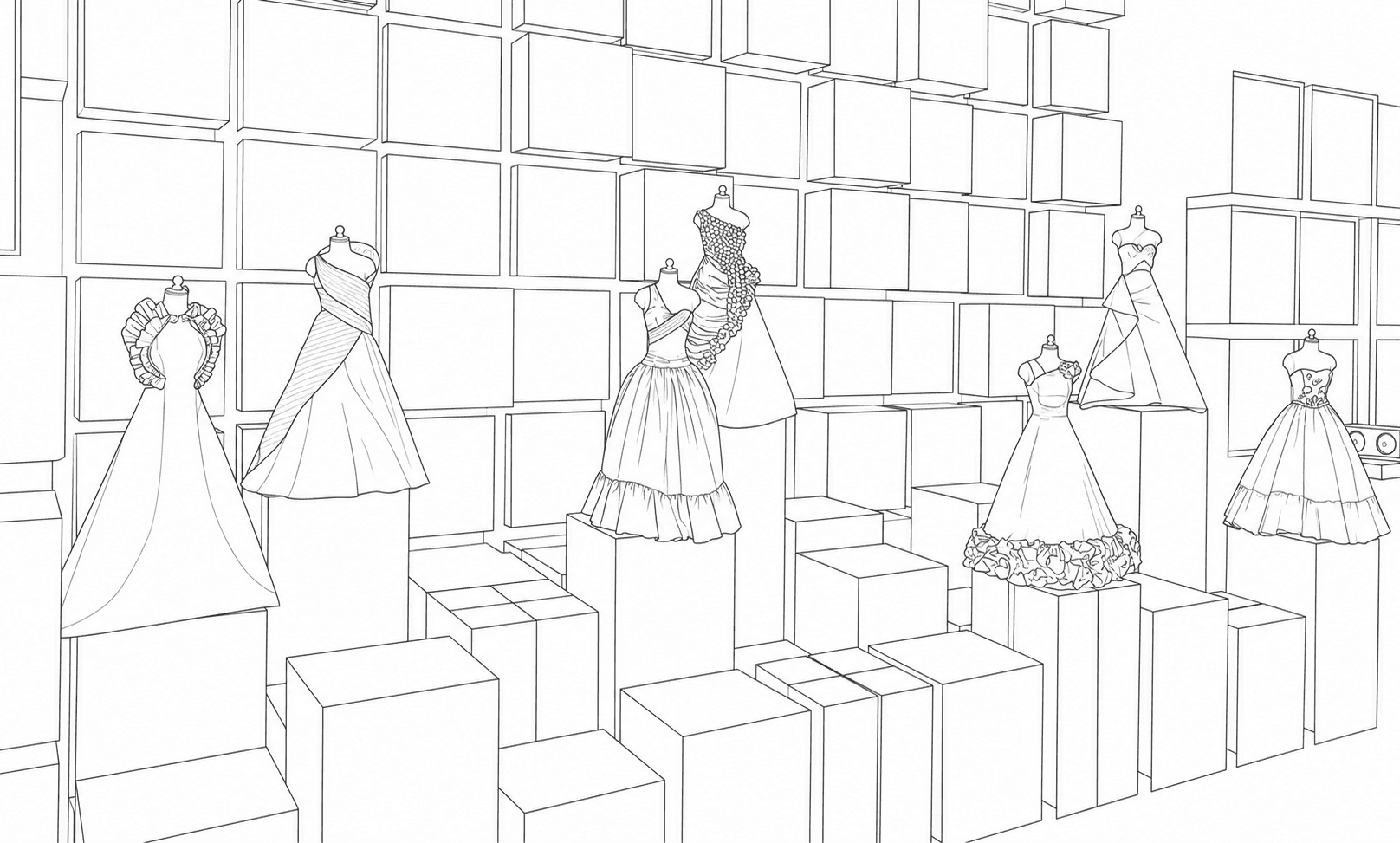 Art Installations store layout sketch