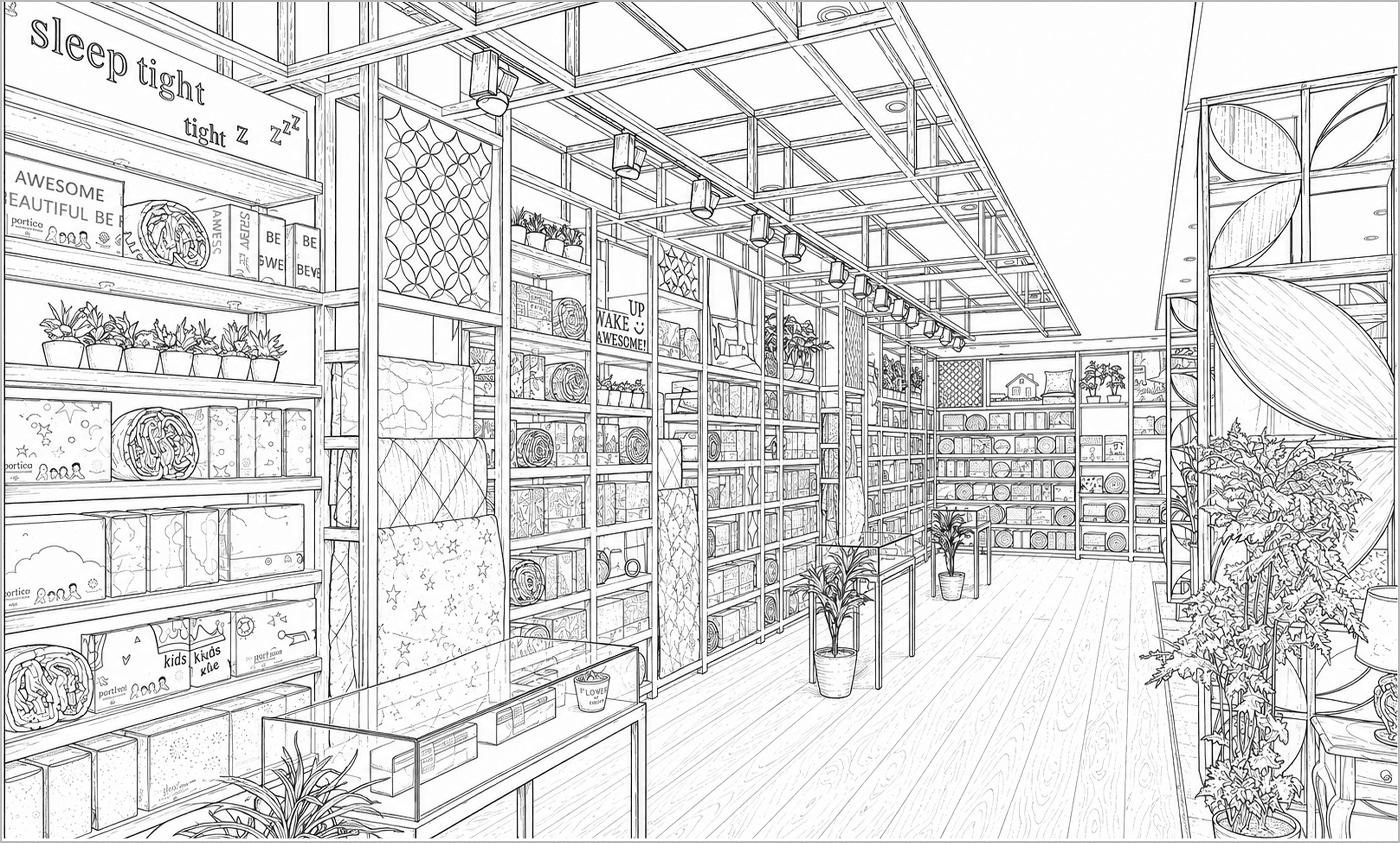 Retail Design store layout sketch